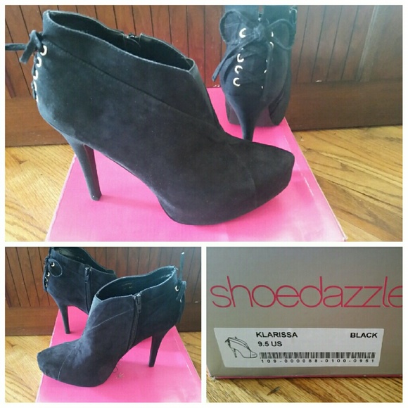 Black suede booties
