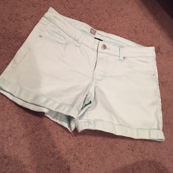 Light blue denim shorts