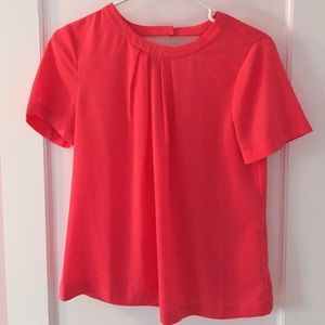 Poppy colored short sleeve J. Crew factory blouse