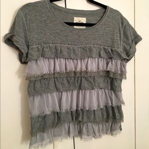 Ruffle grey shirt