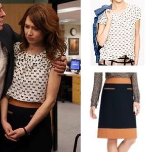 J. Crew factory bow print blouse, size 2