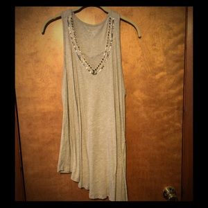 Asymmetrical Sleeveless Knit Top Sequins 18/20