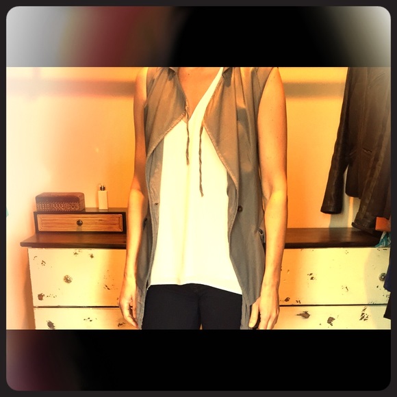 Grey leather vest