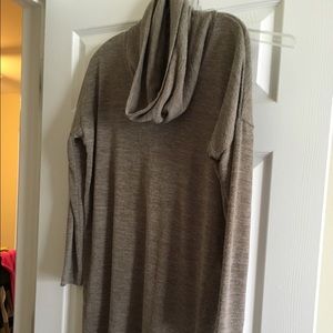 Cowl neck sweater dress