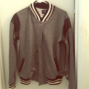 Grey letterman style jacket