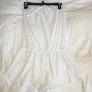 White lace VS beach coverup/romper