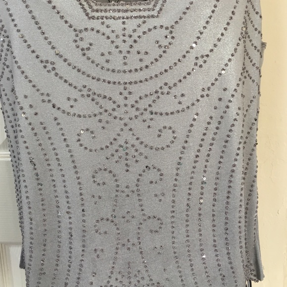 Grey Party Top with Sequins - Picture 3 of 4
