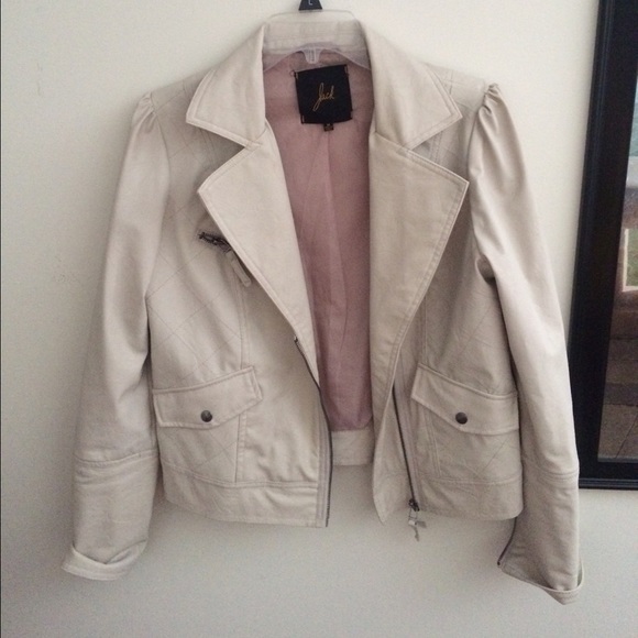 Beige faux leather jacket