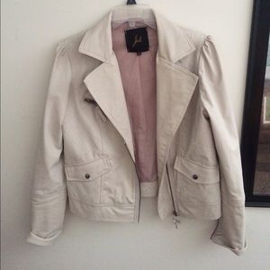 Beige faux leather jacket