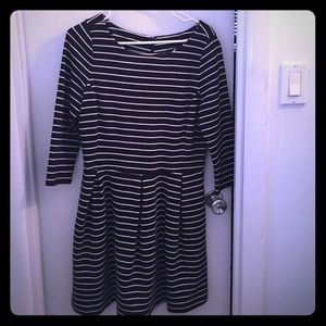 Black and white striped dress