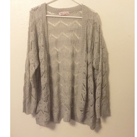 Grey Crochet Cardigan