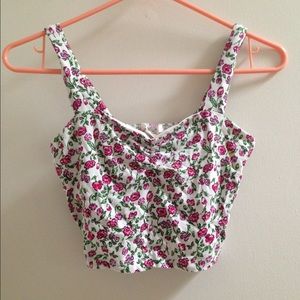 White floral crop top