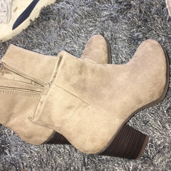 Old Navy Stacked Wedge Booties