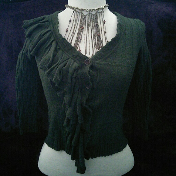 Forest green sweater/cardigan