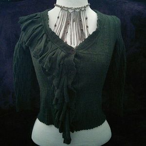 Forest green sweater/cardigan