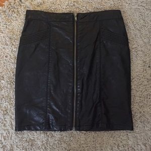 Black leather skirt