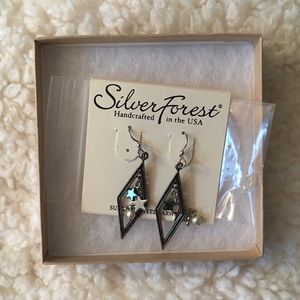 Sterling Silver Dangle Star and Triangle earrings