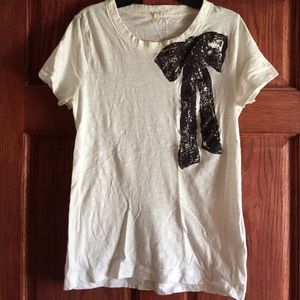 Velour Bow Tee Shirt