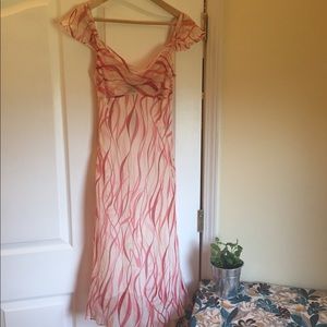 BCBG flutter sleeve knee length dress.