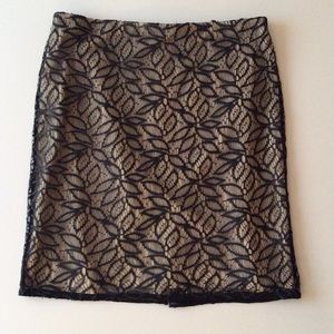 Ann Taylor lace overlay pencil skirt