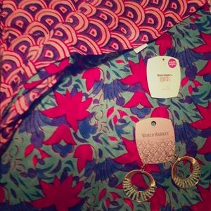 World market reversible scarf and earrings