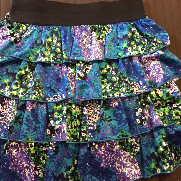 Colorful ruffle skirt