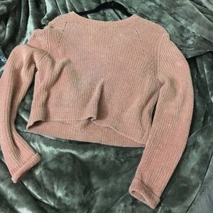 Pink sweater crop top from TOPSHOP