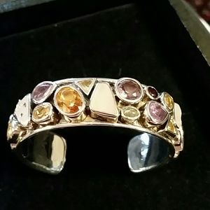 Stunning Sterling and various stone bracelet.