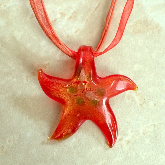 Glass Starfish Necklace