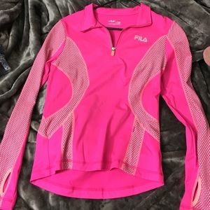 FILA pink track sweater