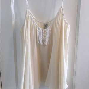 cream billowy Free People tank