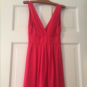 Coral Deep V neck dress