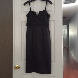 Black removable straps satin dress