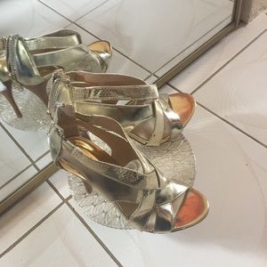Michael Kors gold strap sandals