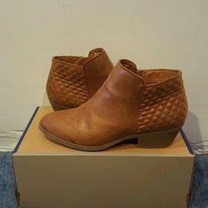Tan women's ankle booties
