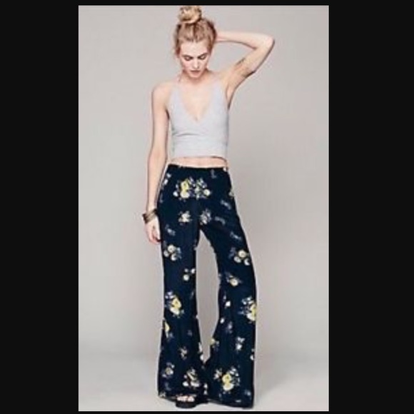 Free people blue floral pants