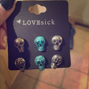 Lovesick sugar skull earring pack