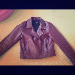 TopShop Faux Leather Biker Motorcycle Jacket 38 6