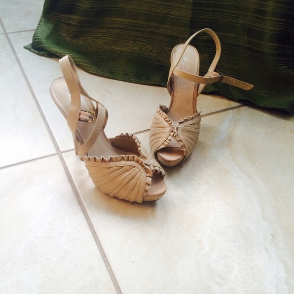 Aldo Nude Stiletto Peep-toe Sling-backs