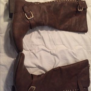 Knee high brown boots