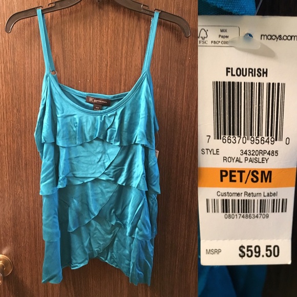 Bright blue tank top