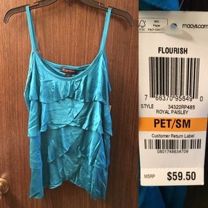 Bright blue tank top