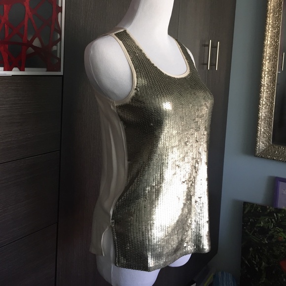 J. Crew gold sequin tank top NWOT - Picture 2 of 4