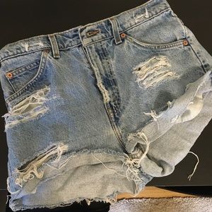 Levis jean high waisted shorts