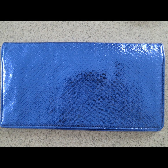 Large Metallic Blue Clutch