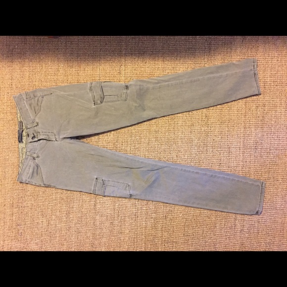 Paige premium denim army green cargo skinny jeans