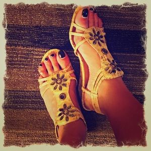 Cute sandals with one inch wedge/heel