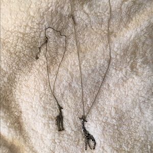 Silver and Gold Giraffe Necklace & Bracelet