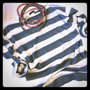 J Crew classic stipe linen/silk spring sweater