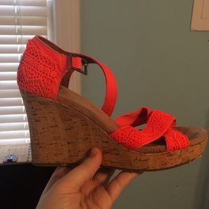Orange Toms wedges
